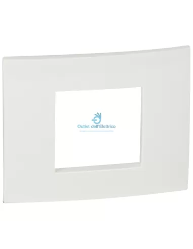 Bticino 685640 Vela carré blanc brillant 2 modules